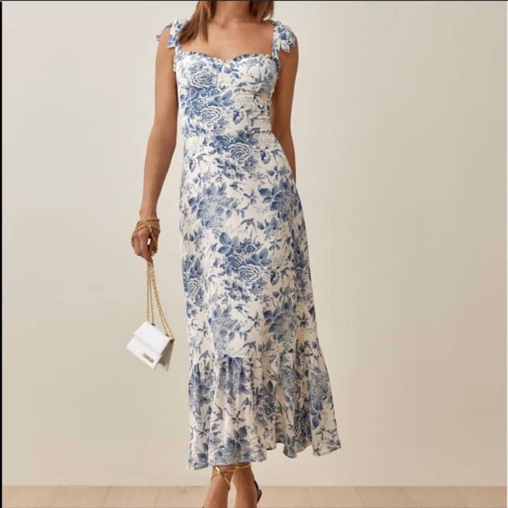 NWT Reformation Nikita Dress pompadour - Picture 2 of 8